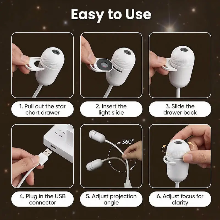 چراغ خواب و پروژکتور کهکشان Starry Sky Projection Nightlight
