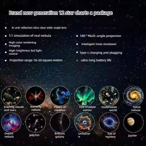 چراغ خواب و پروژکتور کهکشان Starry Sky Projection Nightlight