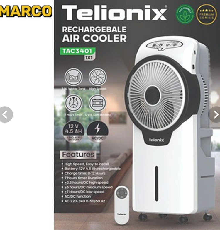 کولر آبی پرتابل شارژی جی پاس مدل GAC9580