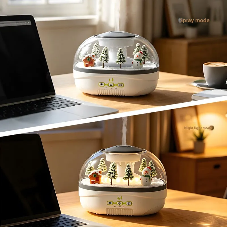 دستگاه بخور سرد و دیفیوزر معطرکننده (Raindrop Aroma Diffuser) با طرح مینیاتوری زمستانی